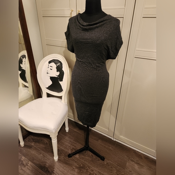 Mexx Grey Cowl Neck Slip On Knit Dress - Picture 3 of 6